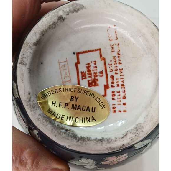 Oklahoma Importing Co. H.F.P. Macus Ginger Jar Oriental Porcelain Hand Painted - Picture 6 of 8